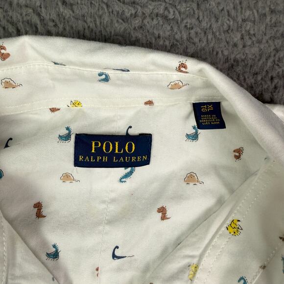 Polo Ralph Lauren Shirt Mens XL White Seahorse Whale Animal Print Button Up - Picture 4 of 9